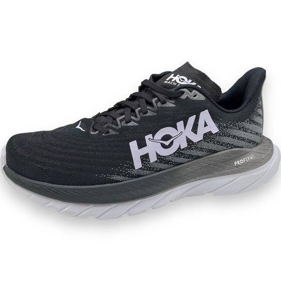 Hoka One One Mach 5 Mens Size 9 1127893 BCSTL Black Castlerock Running Shoes - Picture 1 of 9